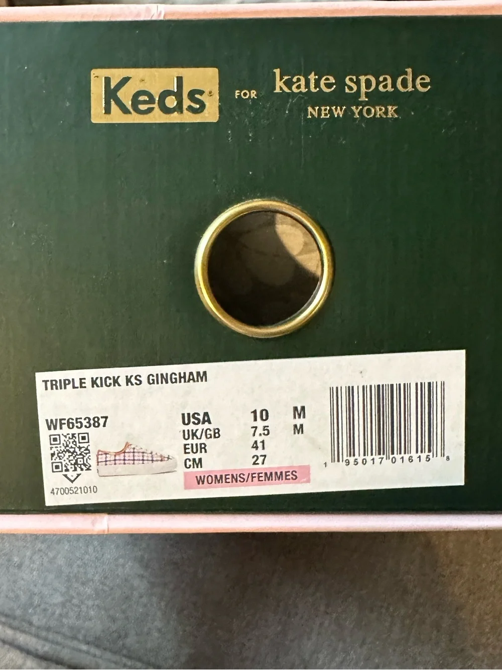 Keds x Kate Spade New York Triple Kick Gingham Sneakers New in Box Size 10